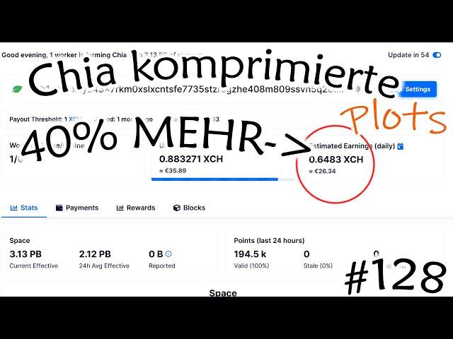 #128 Was bringen komprimierte Plots für Chia Farming wirklich | Verdienst und Stromersparnis?