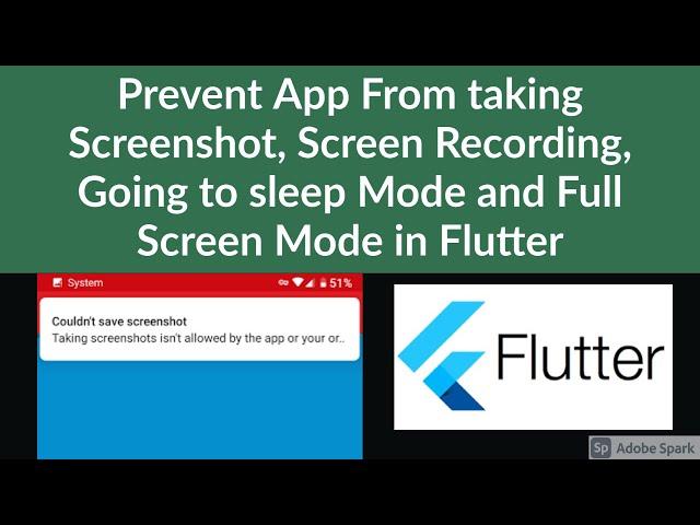 Prevent App From Taking Screenshot and Screen Recording in Flutter | Restrict Screenshot in flutter