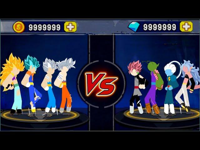 Stickman Warriors Story Mode | Goku Ultra & Vegeta vs Majin Buu & Whis