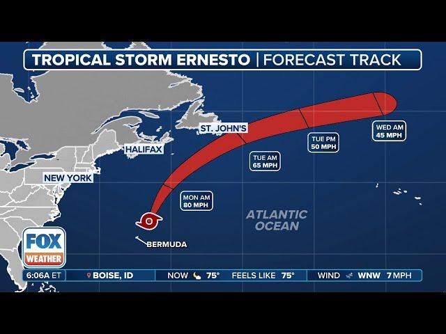 Ernesto Weakens To Tropical Storm, But Could Restrengthen As Storm Pushes Away From Bermuda