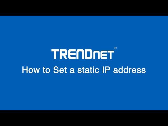 How to Set a Static IP Address