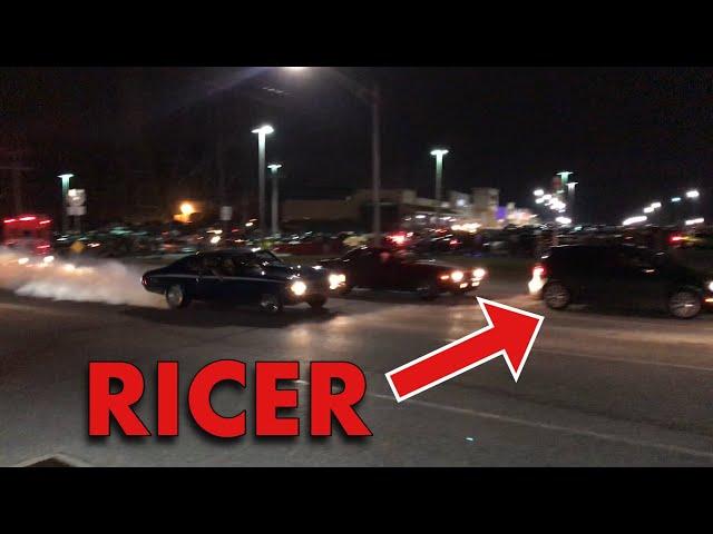 Ricer Gets Owned By Some Old School Muscle!