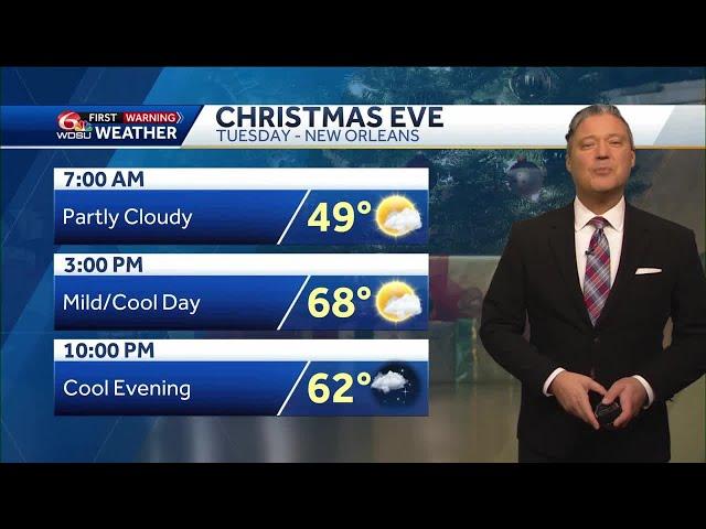 Mild winter days but rain chances for Christmas Eve and Christmas Day