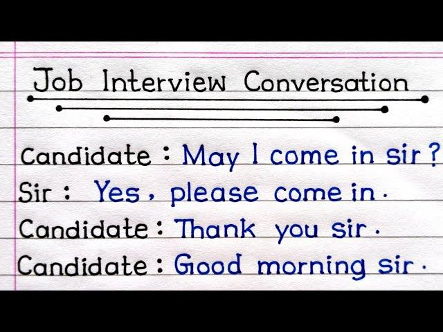 Job Interview Conversation In English | Job Interview Questions And Answers | Job Interview |