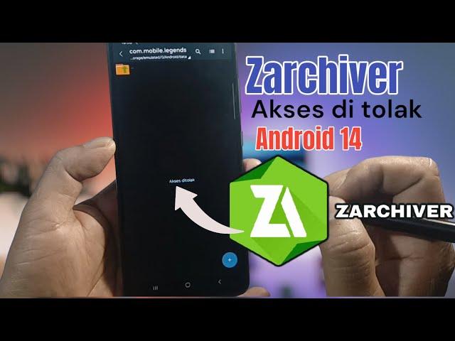 Cara mengatasi zarchiver akses di tolak android 14/cara buka folder data android 14