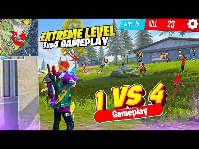 EXTREME LEVLE  Solo Vs Squad OverPowered Gameplay -  Free Fire Max