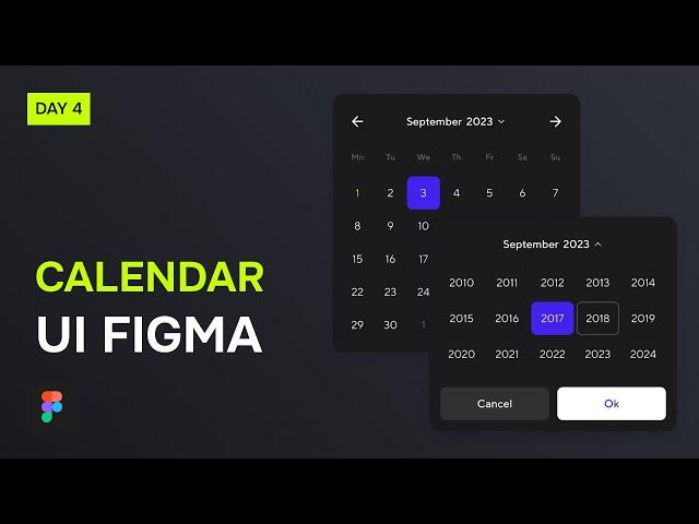 Calendar (Date picker) Design in Figma #4 | UI Challenge by Malewicz