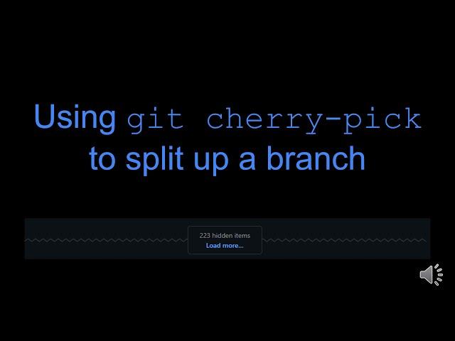 Using `git cherry-pick` to split up a branch