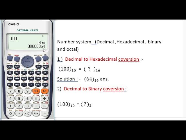 Number system conversion using calculator