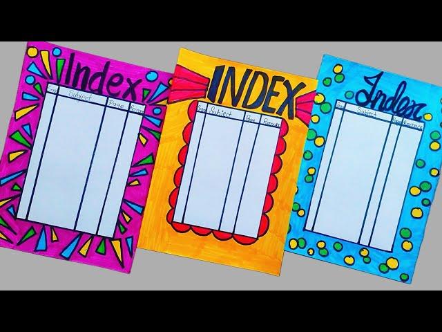  Index Design For Project Easy And Beautiful/Index First Page Design/File Index Decoration Ideas