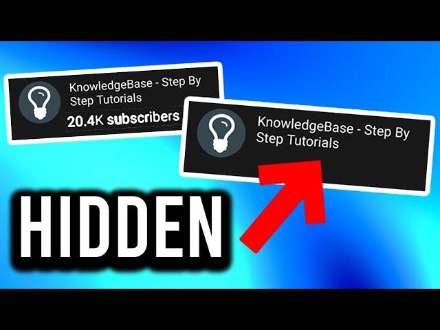 How To Hide YouTube Subscriber Count on Phone (Hide Subs on YouTube)