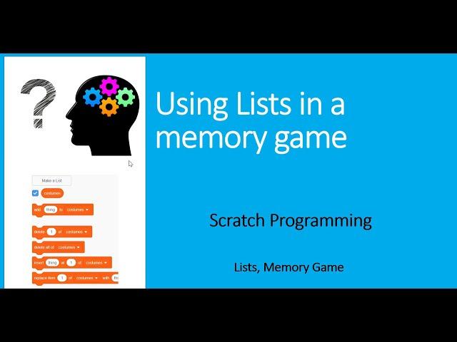 Memory Game using Lists (Scratch Programming, WiByte Advanced Class 2)