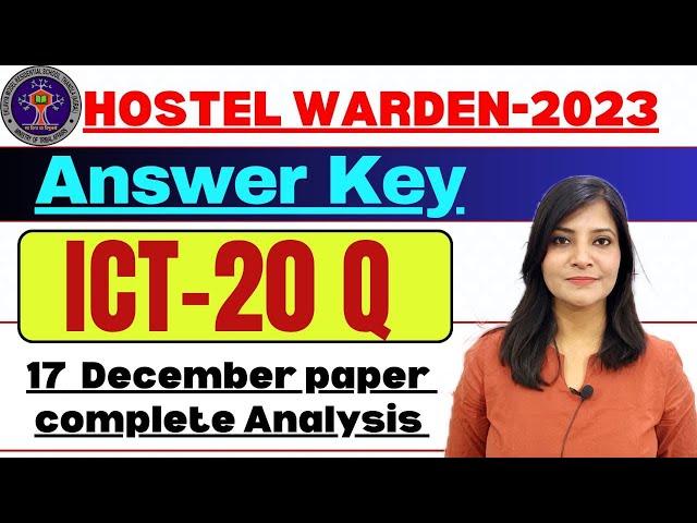 EMRS HOSTEL WARDEN ANSWER KEY|| EMRS ICT ANSWER KEY 2023 || #emrs #emrspgt #emrsanswerkey