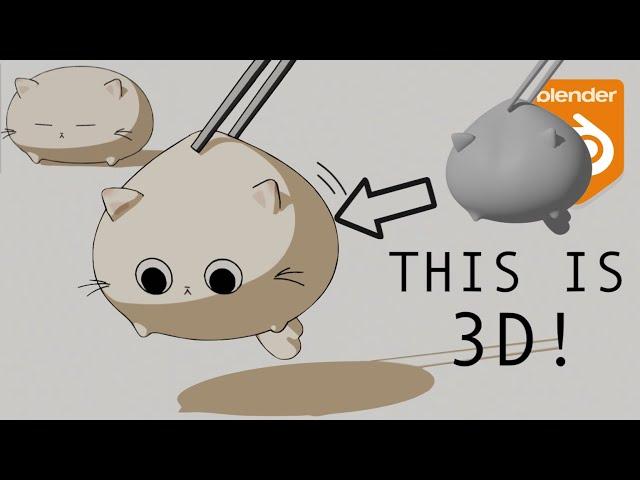 How I made this 2D+3D animation in Blender