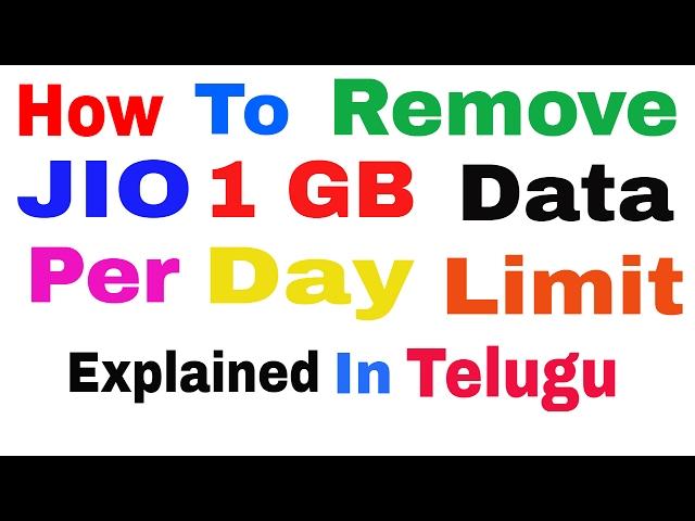 How to Remove Jio 1GB limit per Day & Use Unlimited data