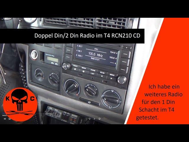 Doppel Din, 2 Din Radio in VW Optik für T4 1 Din Schacht. RCN210 CD #camper #t4 #umbau