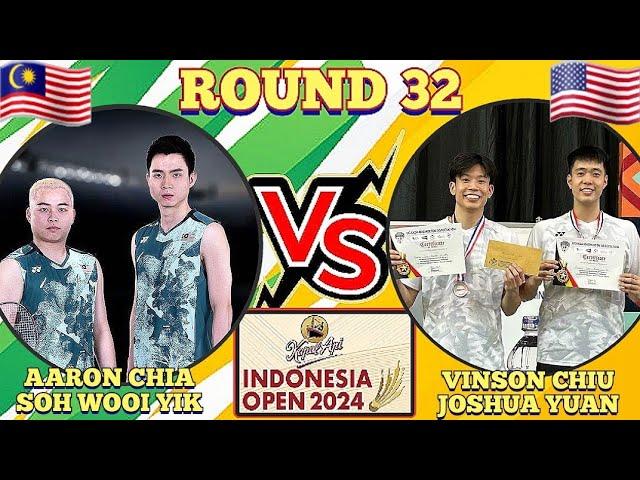 (R32)Aaron Chia-Soh Wooi Yik ️ Vinson Chiu-Joshua Yuan‼️#indonesiaopen2024