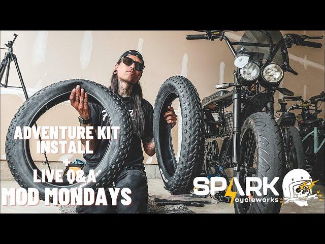 How To Install The OFF ROAD ADVENTURE KIT on the BANDIT E Moped by Spark Cycleworks LIVE Mod Monday