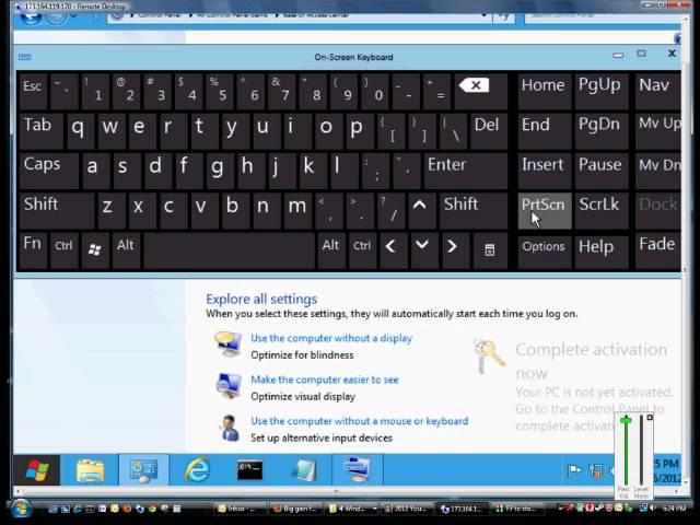 How to turn on the on screen keyboard in Windows 8