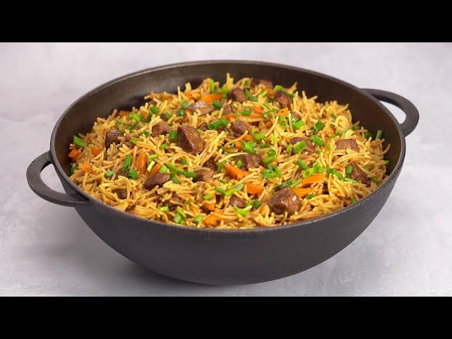 Uzbek Pilaf Vermicelli-Pilau or Nan-Pilau. Tasty, Mouth-Watering and Easy! Recipe by Always Yummy!