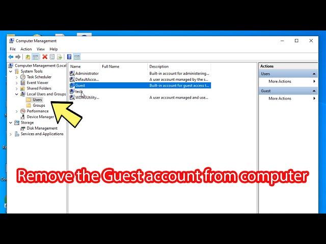 How to remove guest account windows 10