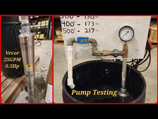 Lowes Well Pump Test. $125 Vevor 1/2Hp 25GPM Submersible Pump, How does it perform