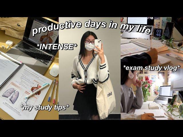 STUDY VLOG | VERY productive days in my life | college finals week, study tips, note taking etc