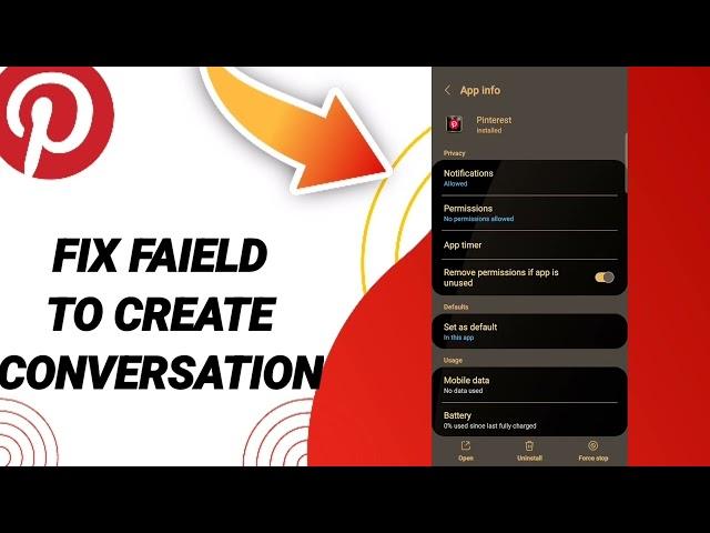 How To Fix Failed To Create Conversation On Pinterest App