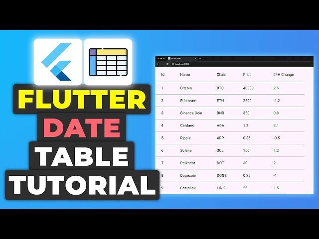 Flutter Data Table Tutorial | Flutter Table Widget Guide