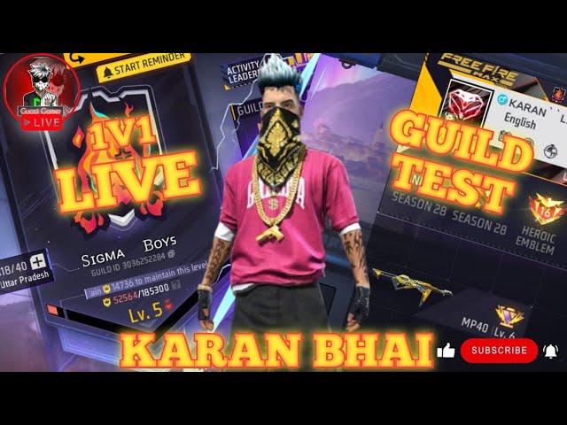 GUILD TEST LIVE STREAM GUCCI BHAI FOR PC VS MOBILE ALL PLAYERS ONLY PRO VS NOOB KARAN BHAI IS LIVE