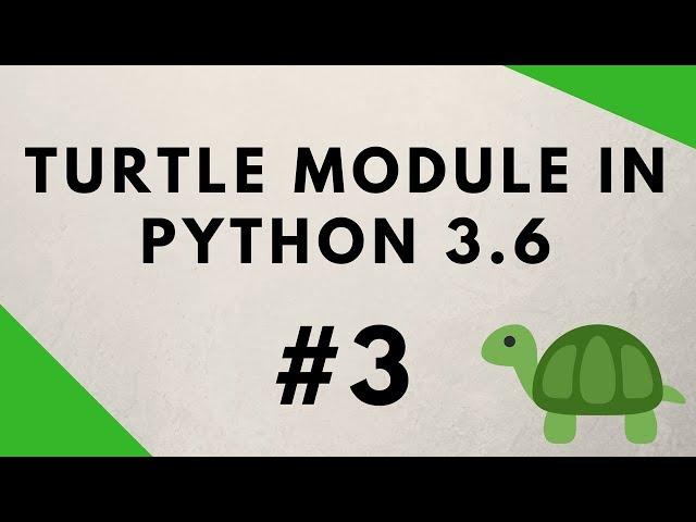 Python Turtle Graphics Tutorial #3 - Key Presses & Events