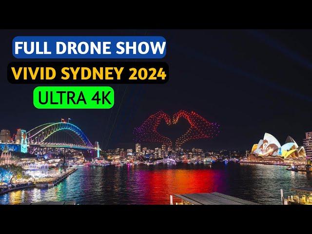 Vivid Sydney Drone Show 2024 ! Full Drone Show 2024 ! Love is in the air ! Visit Sydney Australia!