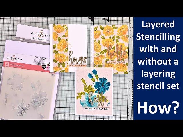 Layered Stencilling | with and without layering stencils set | Bitterroot Flower | Floral Garden