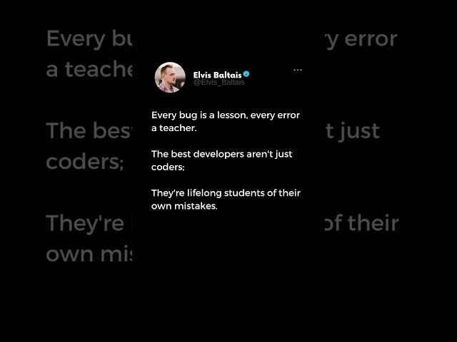 Learn from mistakes #buildinpublic #developer #computerprogrammer #softwaredev #softwareengineer