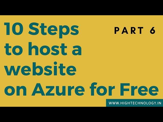 Hosting a website on azure | Hosting website on Azure | Website on Azure