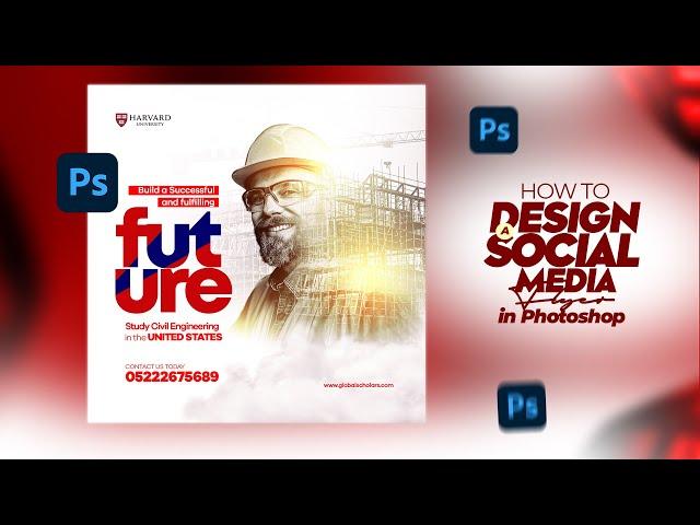 HOW TO DESIGN A SOCIAL MEDIA FLYER ( DOUBLE EXPOSURE EFFECT)