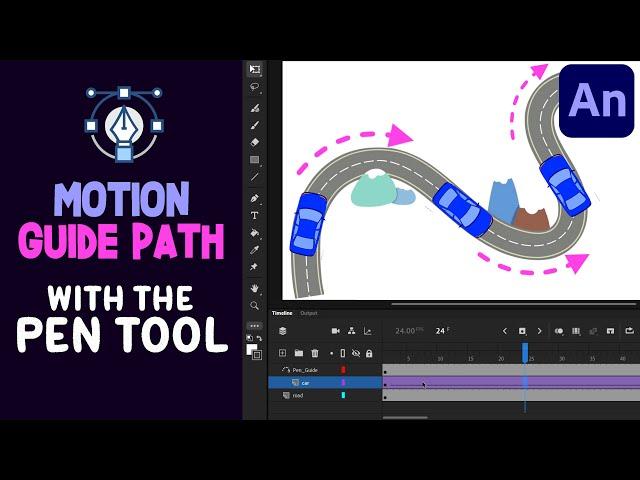 Motion Guide Path with the Pen Tool | Adobe Animate CC Tutorial