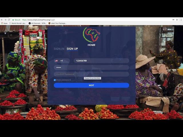OnePlusOneAfrica Bookkeeping Online Signup tutorial