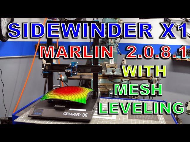 Sidewinder X1 Marlin 2.0.8.1 with mesh leveling and custom touch screen UI.