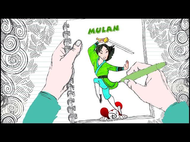 Learn How to Draw Mulan - D2 Disney Drawing | Disney Princess | Walt Disney Feature Animation