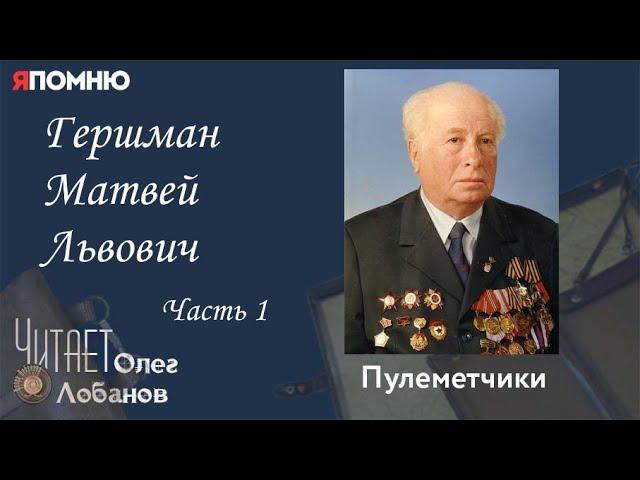 Гершман Матвей Львович Часть 1.  Проект "Я помню" Артема Драбкина. Пулеметчики.