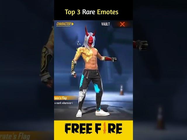 Top 3 Most  Rare Emotes  Garena Free Fire  #shorts #rare #emote #viral