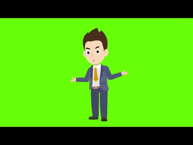 Cartoon Character Talking Green Screen