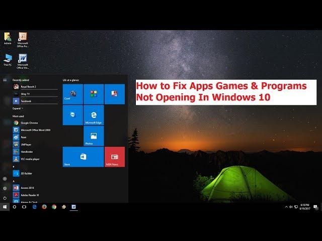 How to Fix Apps Games & Programs Not Opening In Windows 10