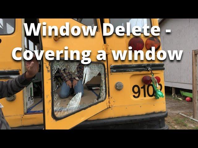 Bus life build | Window delete on rear of bus | Painting aluminum window frames on the school bus