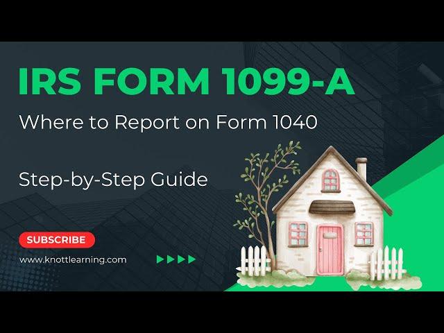 IRS Form 1099-A Explained:  Where to Report on Form 1040