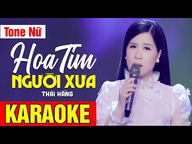 KARAOKE Hoa Tím Người Xưa - Thái Hằng | Tone Nữ | Võ Hoàng Karaoke