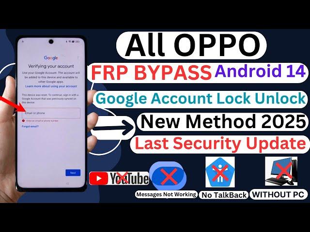 Share article Not Working Fix All OPPO FRP Bypass Android 14 Without PC | Google Annount Unlock 2025