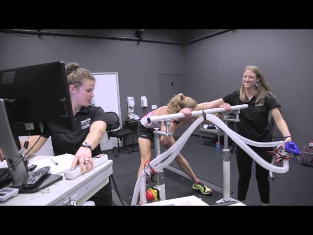 Pro Triathlete, Kelly Williamson, in the Memorial Hermann IRONMAN Human Performance Lab