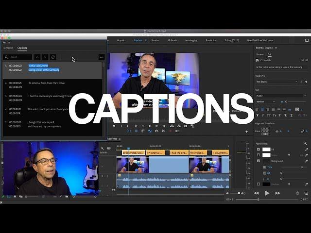 How to Add Captions in Premiere Pro 2021 - New Speech to Text Auto Transcription